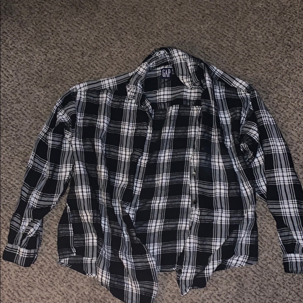 Kids black and white flannel